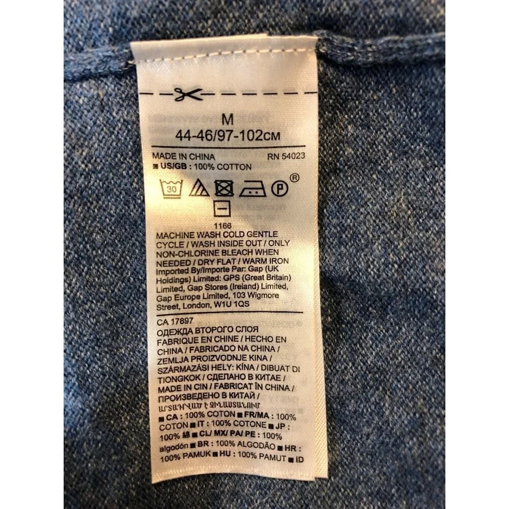 Banana Republic 100% Organic Cotton Crew Neck Blue Sweater Size M